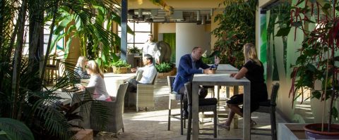 Een beachbar, gym en tropische kas moeten medewerkers weer naar dit kantoor lokken